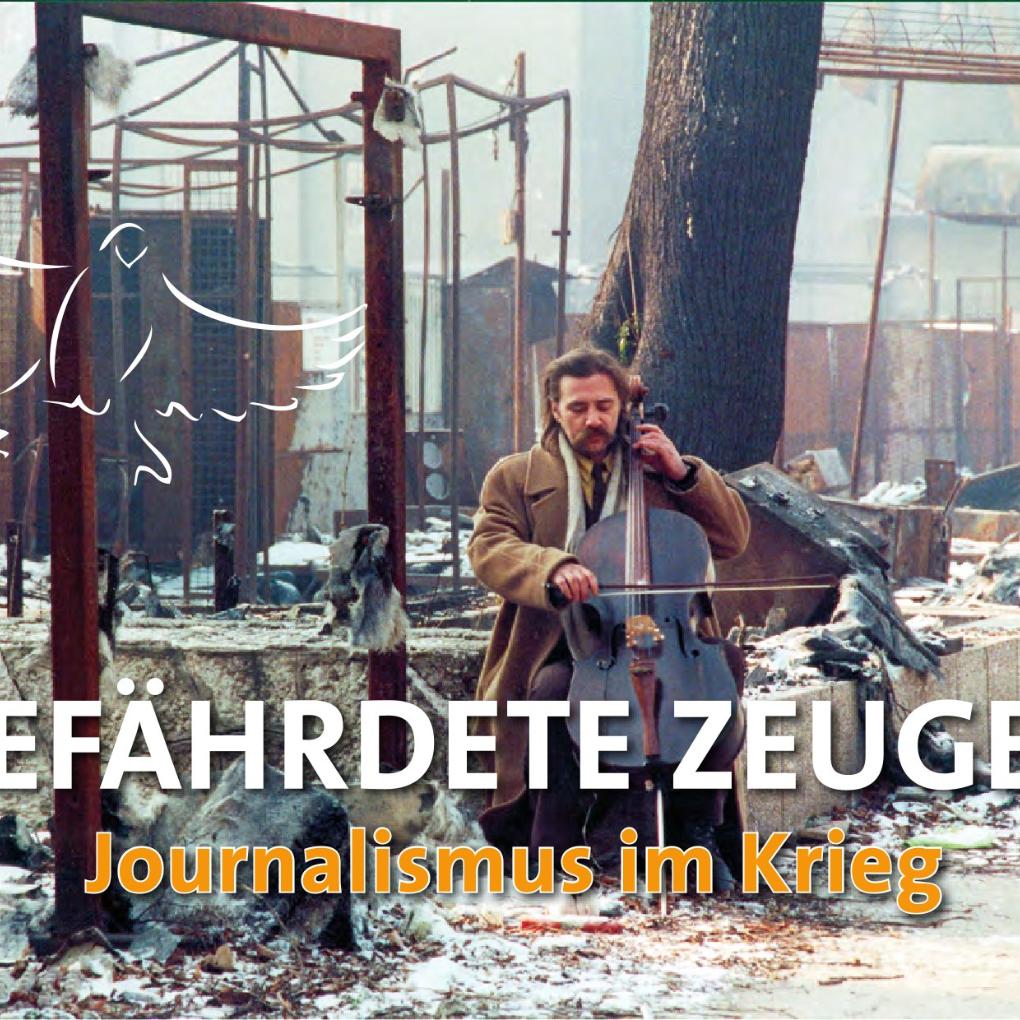 Cellospieler in zerstörtem Gebäude