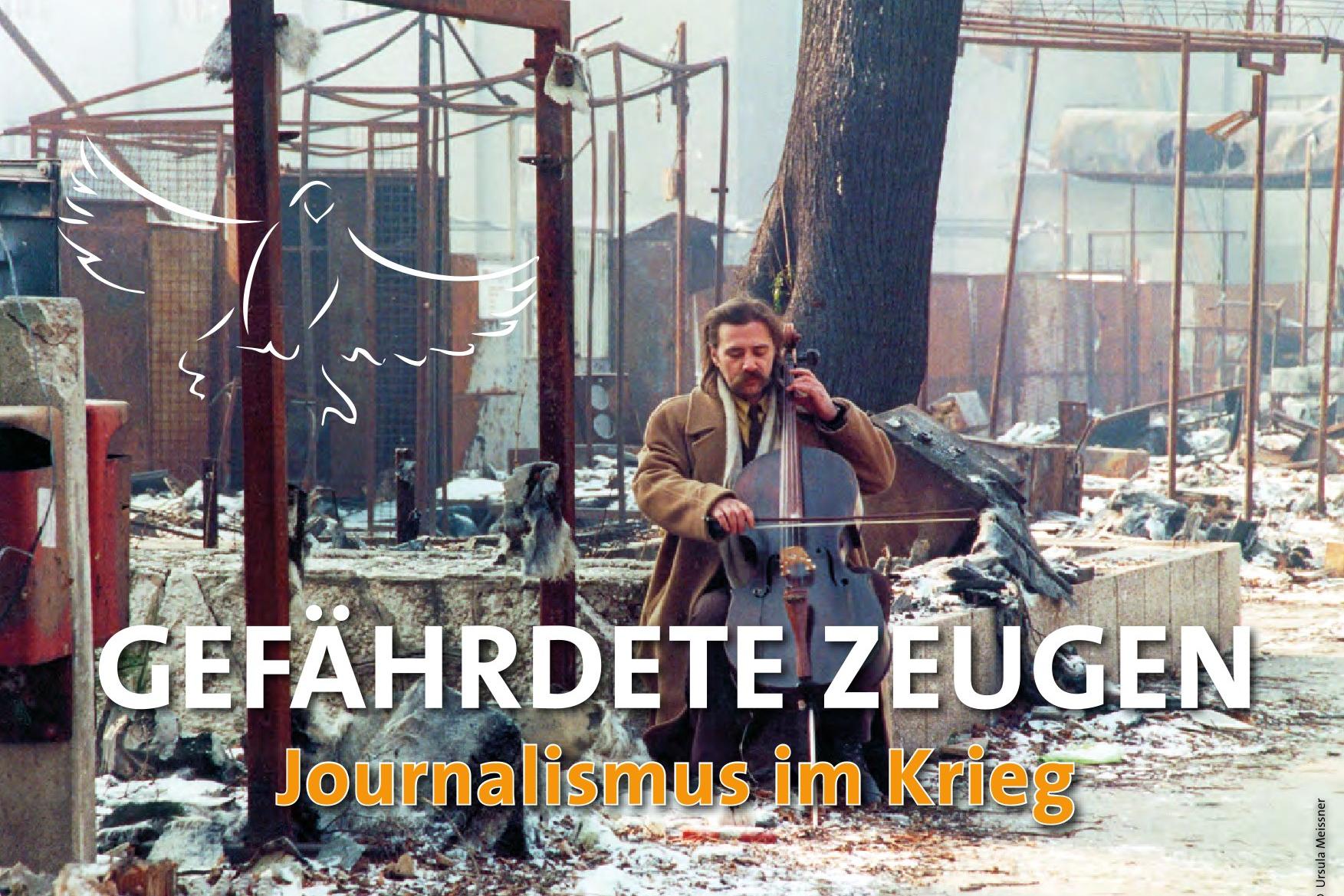 Cellospieler in zerstörtem Gebäude