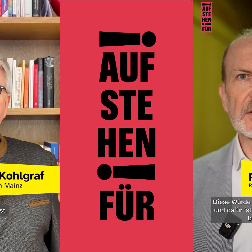 Bischof Kohlgraf u Patrick Landua bei aufstehen für