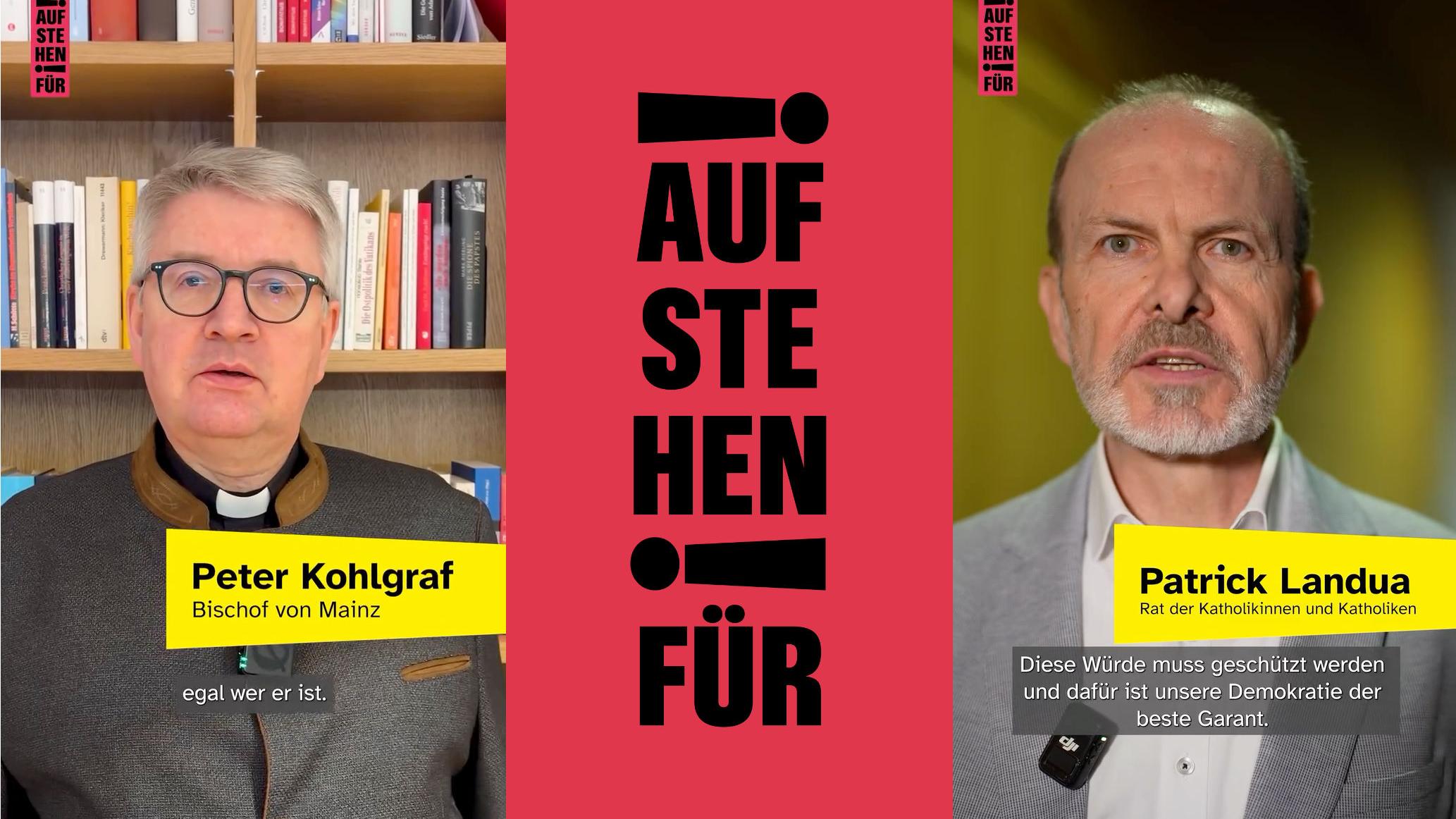 Bischof Kohlgraf u Patrick Landua bei aufstehen für