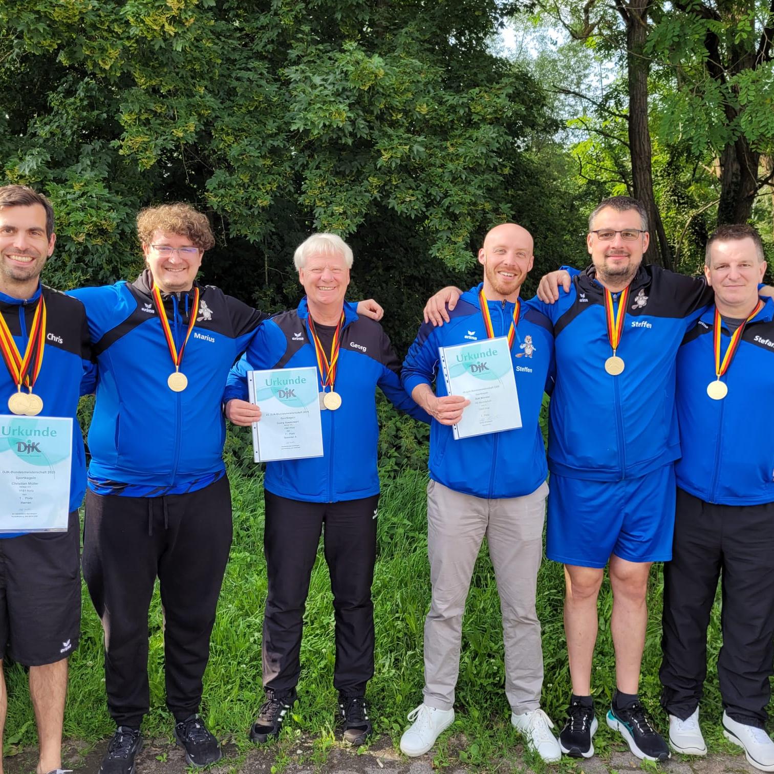 45. DJK Bundesmeisterschaft - Sportkegeln bei der Diözese Würzburg - Mannschaftsgold für die DJK Blau-Weiß Münster (c) DJK Blau-Weiß Münster e.V.