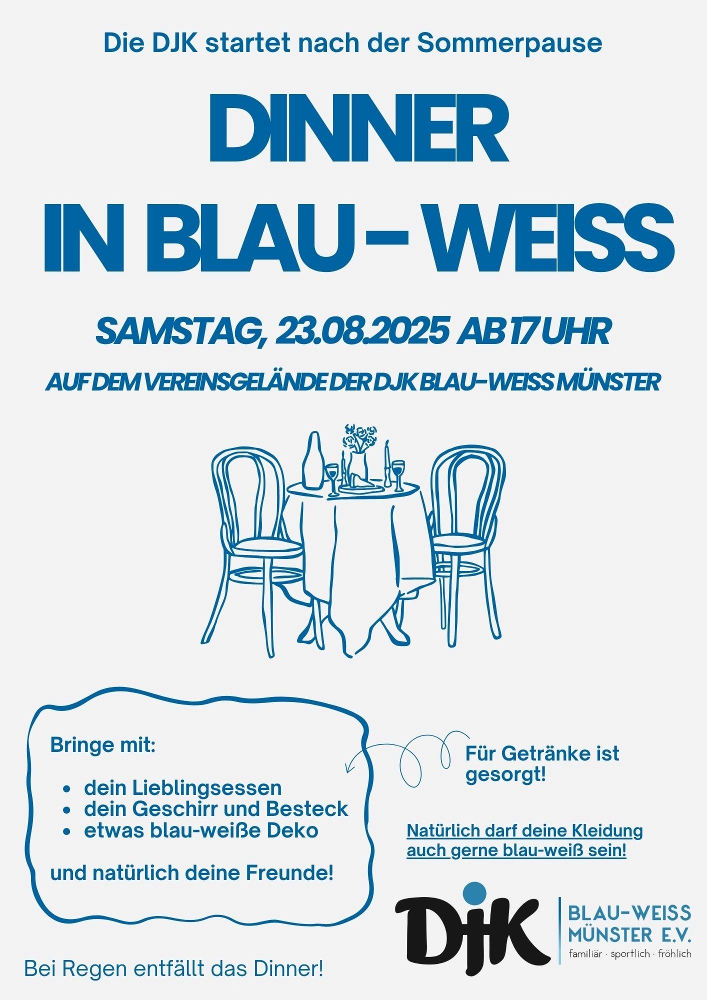 Dinner in blau weiß (c) DJK Blau-Weiß Münster e.V.