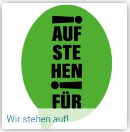 Aufruf Wir stehen auf mit Ausrufezeichen