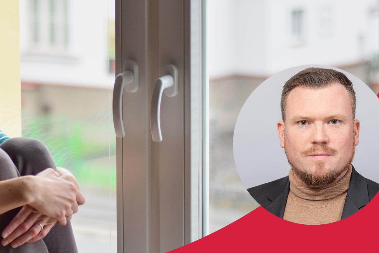 Slider mit Dominic Gilbert zum Thema Einsamkeit