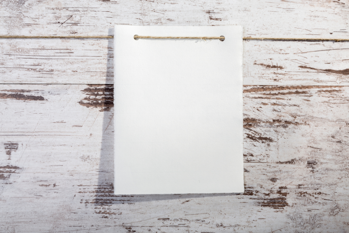 Blatt Papier zum Beschriften