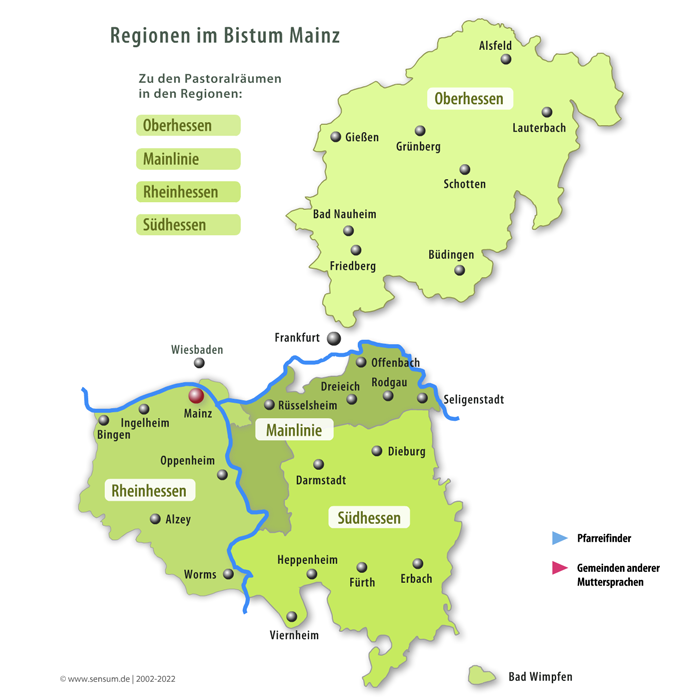 Gesamtkarte Bistum Mainz (c) Bistum Mainz | Sensum