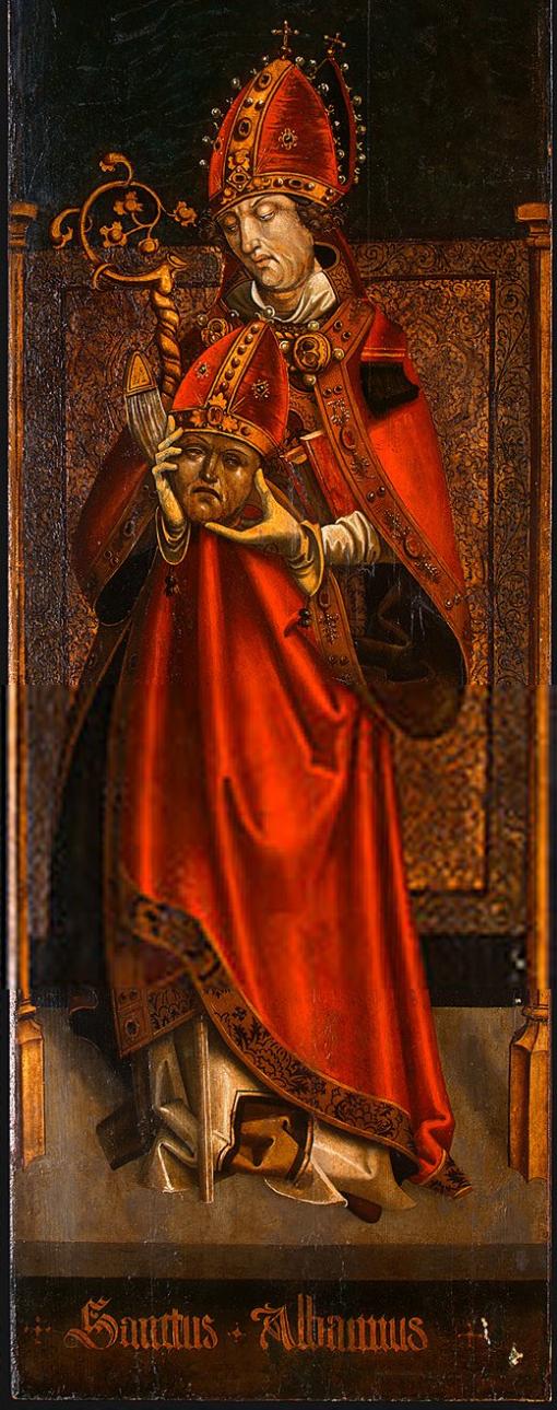 Alban von Mainz, Phantasiedarstellung aus dem 16. Jh.
