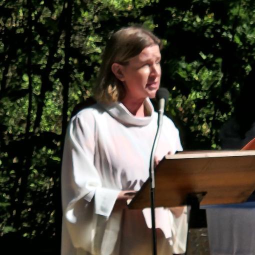 Anja Günther bei ihrer Predigt an der Margaretenwallfahrt