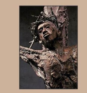 Foto: Figur Christus (Ausschnitt) von Karlheinz Oswald im Dom zu Mainz