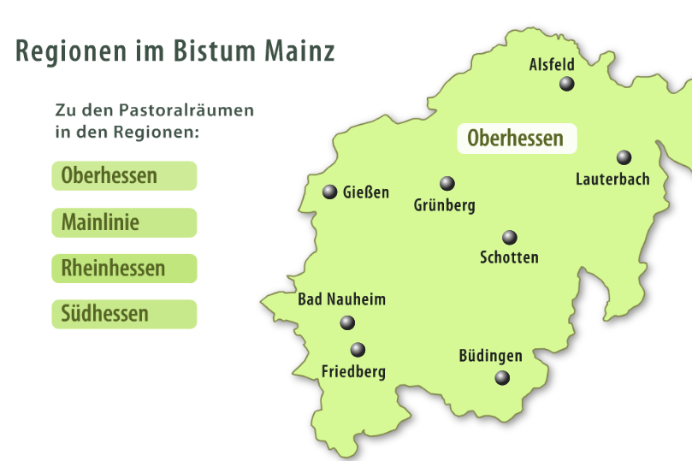 Bistumskarte Regionen