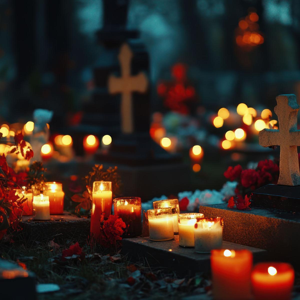 Kerzenmeer am Friedhof