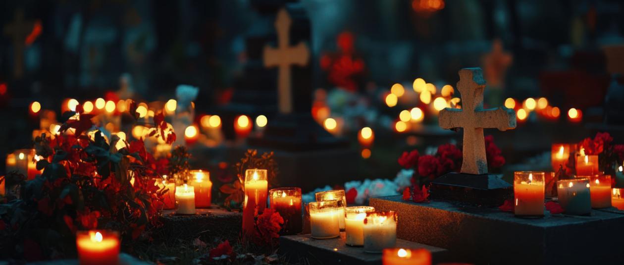 Kerzenmeer am Friedhof