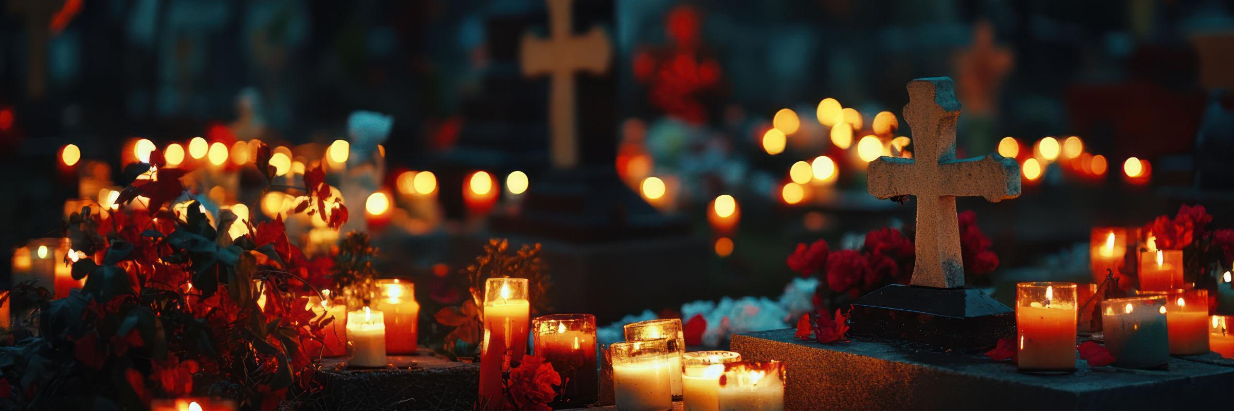 Kerzenmeer am Friedhof