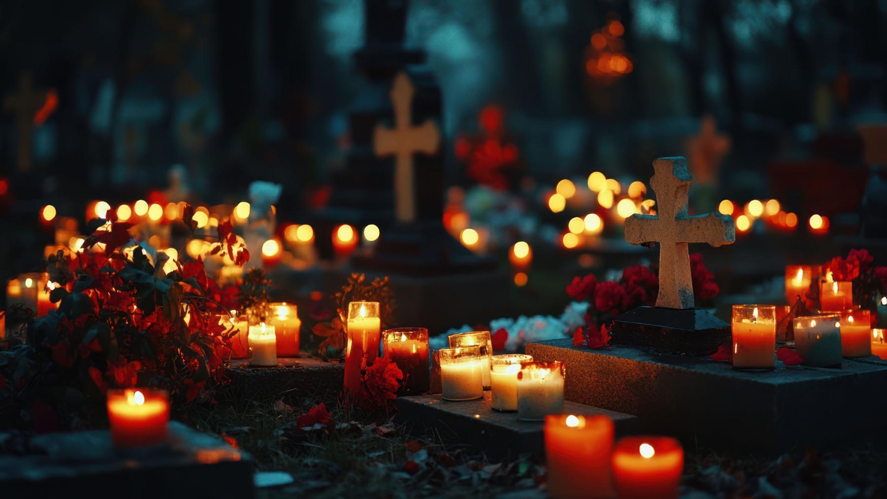 Kerzenmeer am Friedhof