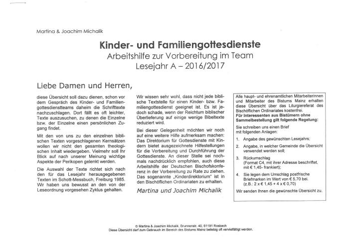 Kinder- Und Familiengottesdienste Vorbereiten | Liturgie Bistum Mainz