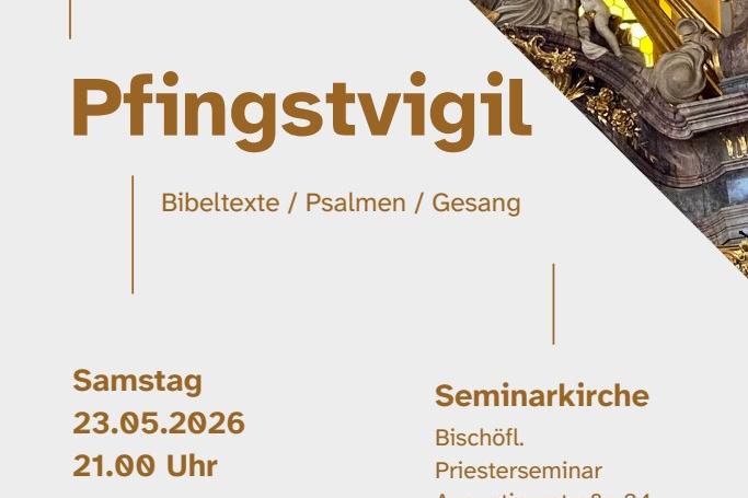 Plakat zur Veranstaltung Pfingstvigil am 23. Mai 2026 um 21 Uhr