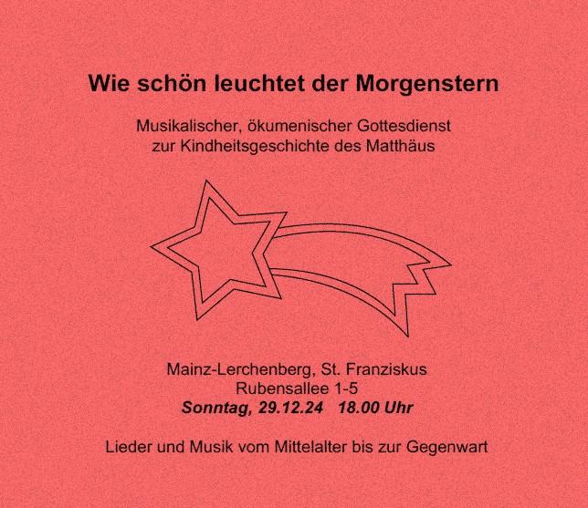 Plakat Wie schön leuchtet der Morgenstern