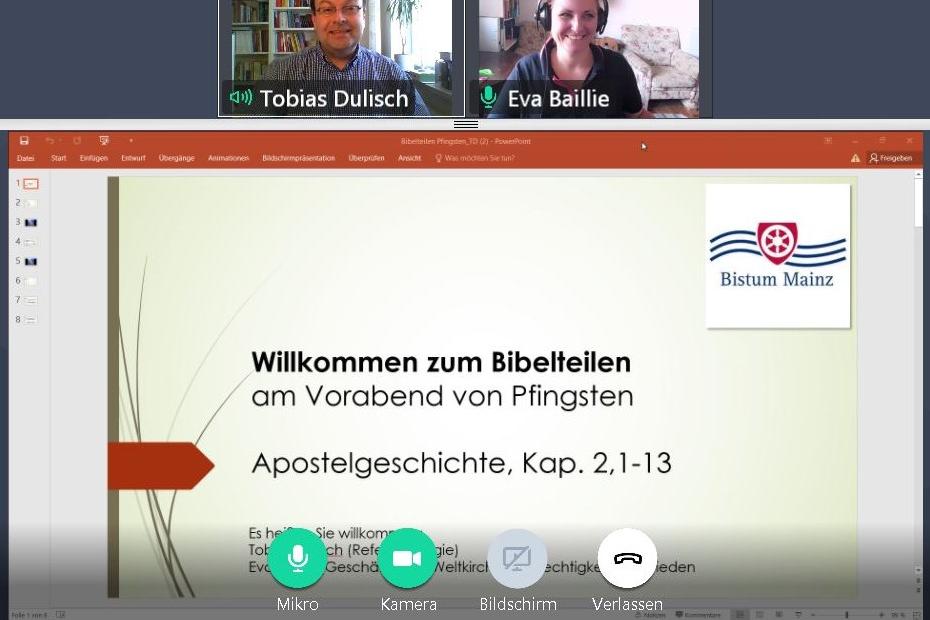 Pfingsten 2020_Screenshot Digitales Bibelteilen1 (c) Bistum Mainz