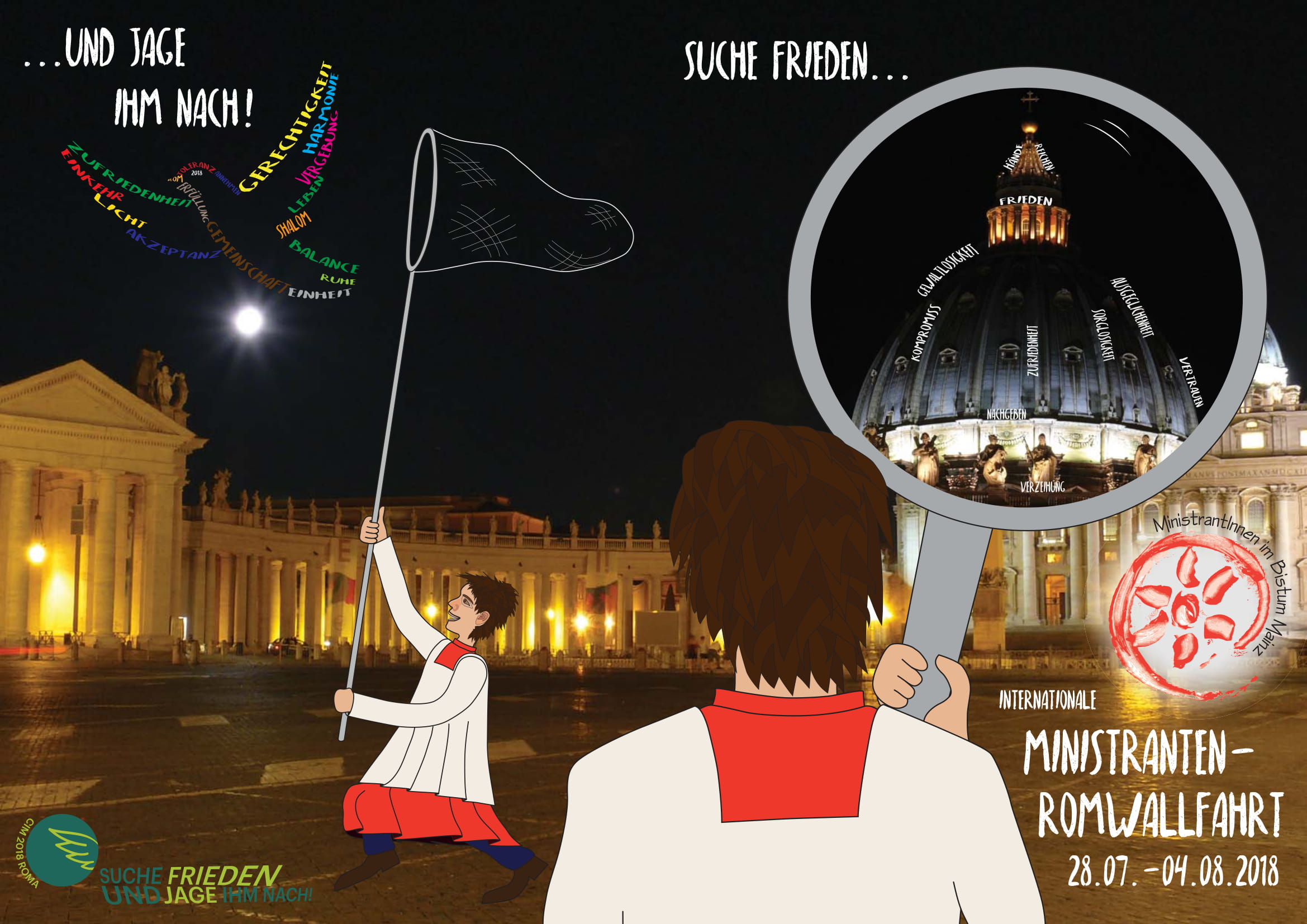 Mainz, 17.4.2018: Am 19. April sind es noch 100 Tage - dann starten 1.600 Messdiener aus dem Bistum Mainz nach Rom zur Internationalen Ministrantenwallfahrt.