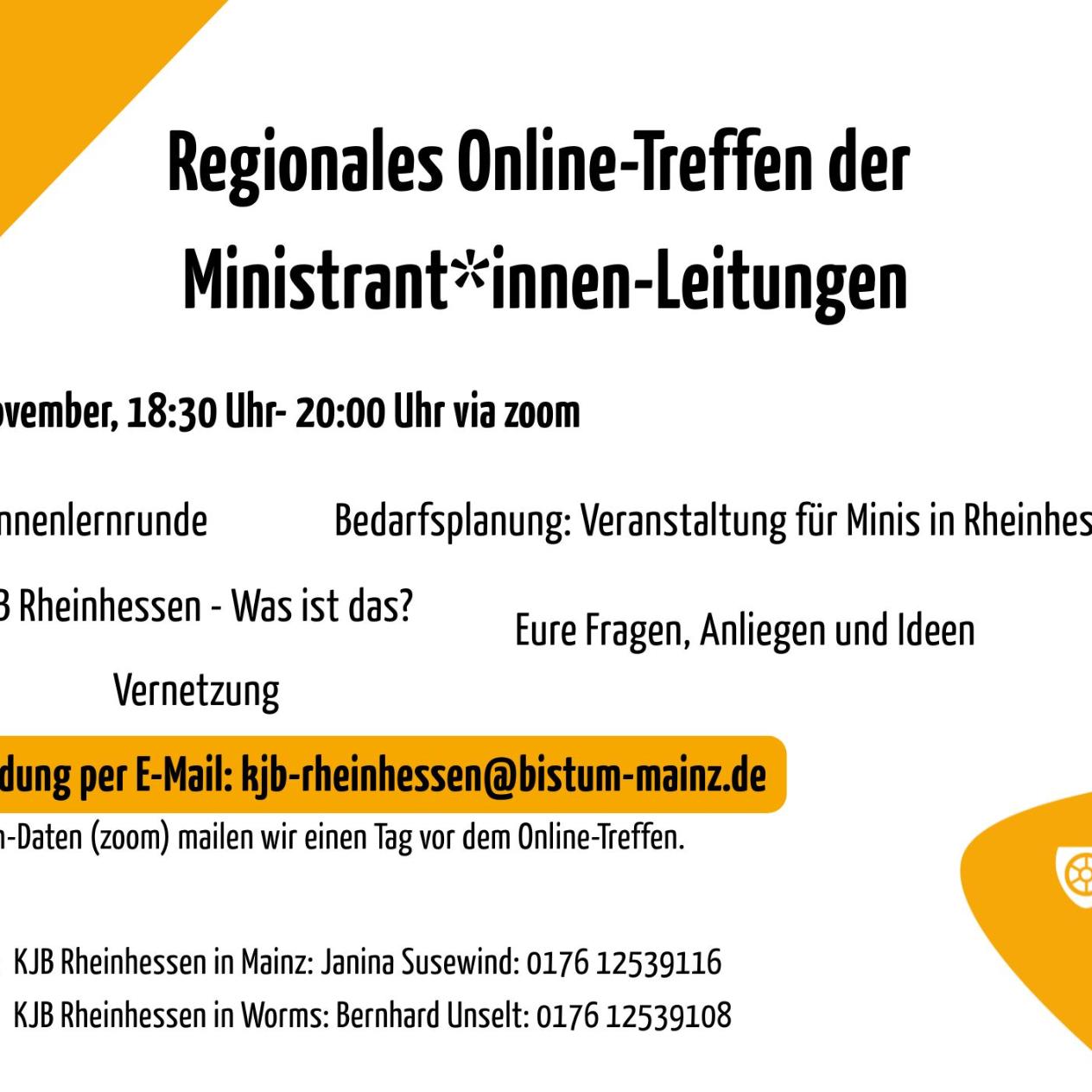 Regionales Online-Treffen der Ministrant*innen-Leitungen