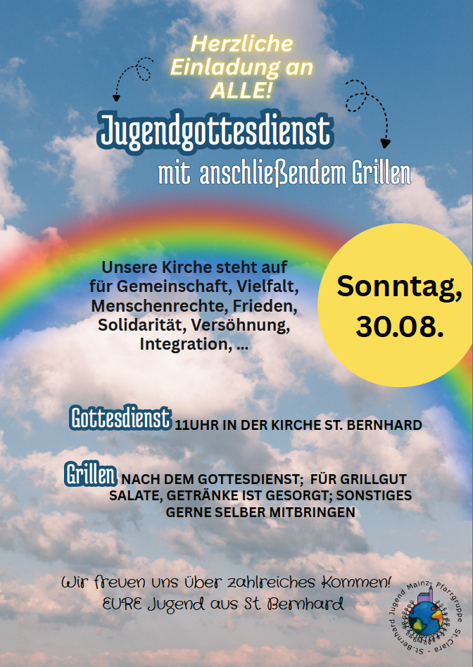 Jugendgottesdienst am 30.08.2026 in Mainz-Bretzenheim