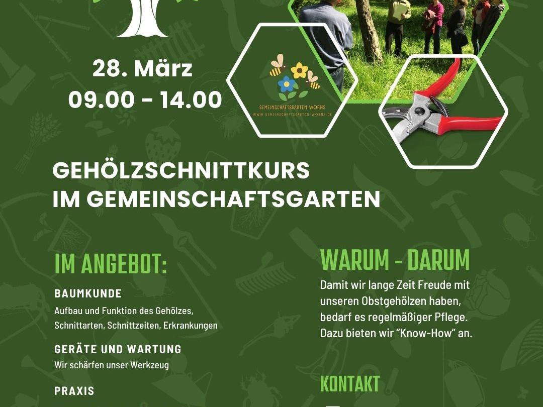 Gehölzschnittkurs im Wormser Gemeinschaftsgarten (c) KJB rhh Gehölzschnittkurs im Wormser Gemeinschaftsgarten