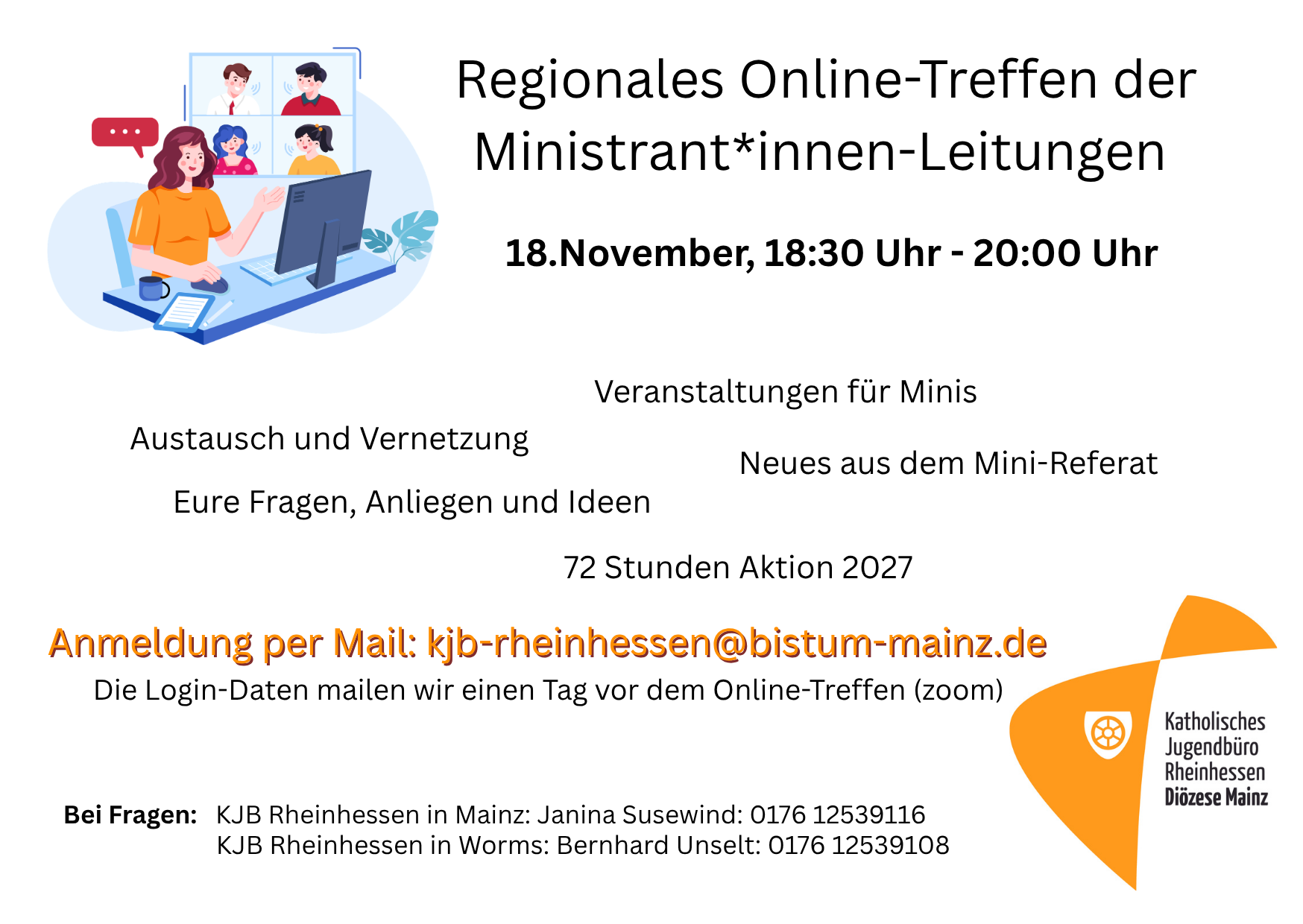 Regionales Online-Treffen der Mini-Leitungen