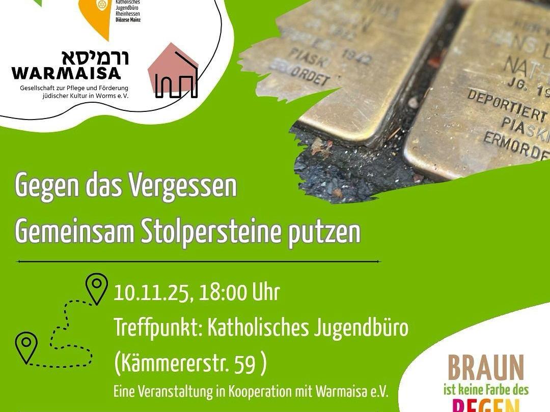 Gegen das Vergessen - Gemeinsam Stolpersteine putzen