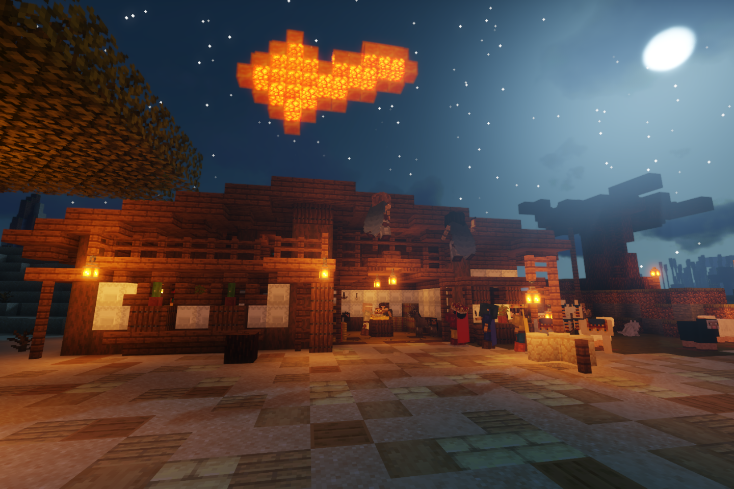 Weihnachtskrippe gestaltet im Onlinegame Minecraft