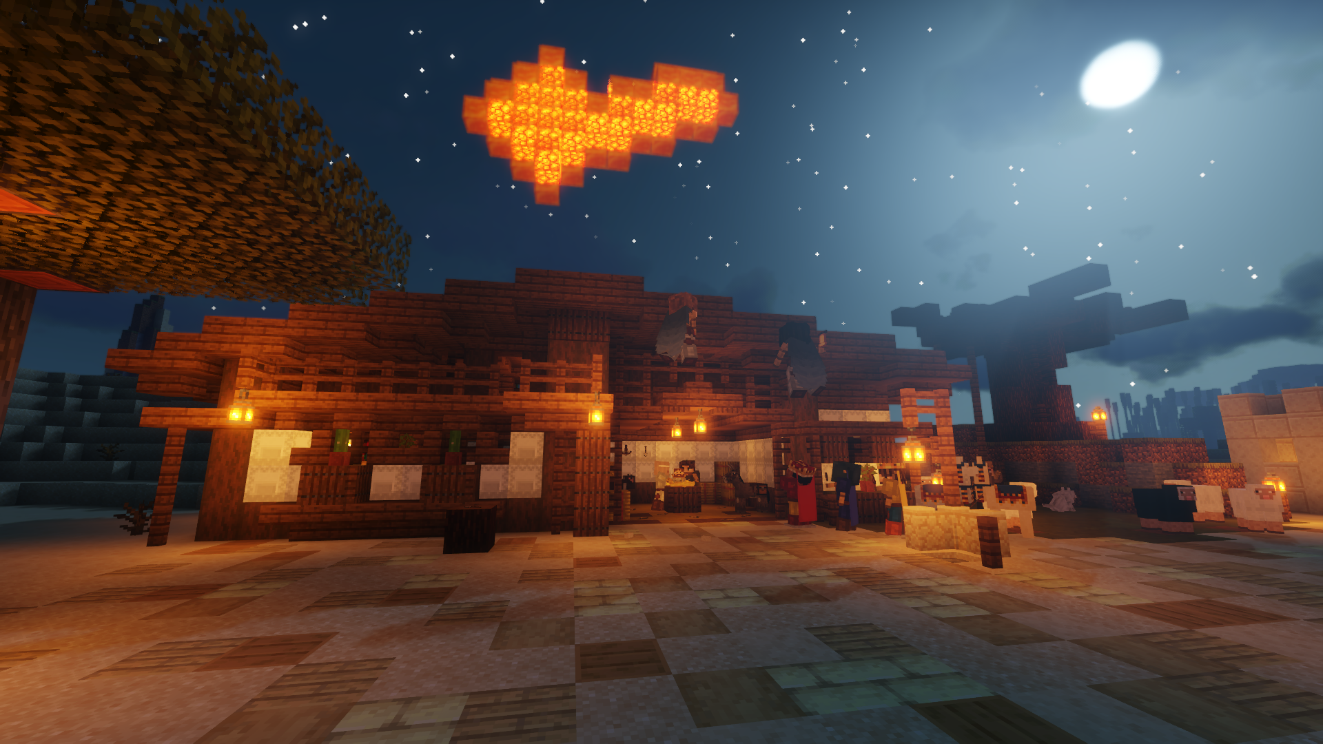 Weihnachtskrippe gestaltet im Onlinegame Minecraft