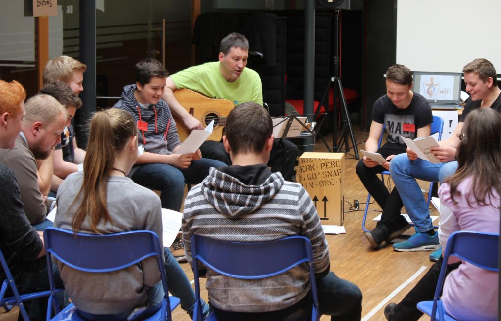 Auch die WJT-Hymne wurde im musikalischen Workshop eingeübt...