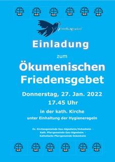 Plakat Friedensgebet (c) PG Gau-Algesheim