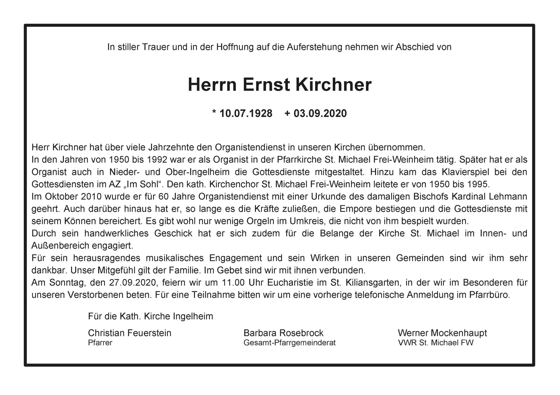 Traueranzeige für Ernst Kirchner (c) KKI