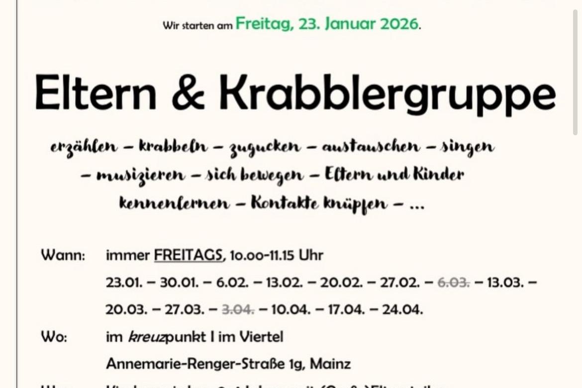 Eltern und Krabblergruppe