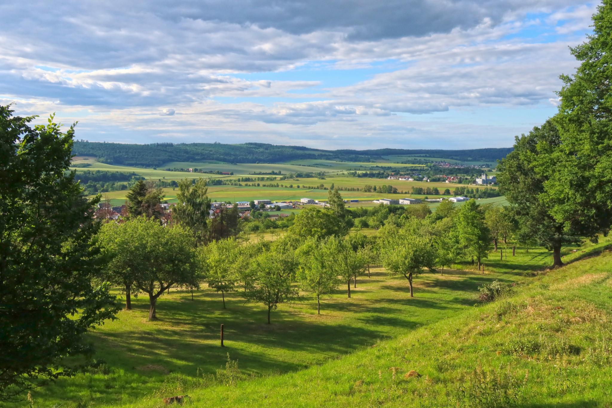 Blick vom Glauberg ins Niddertal mit Stockheim