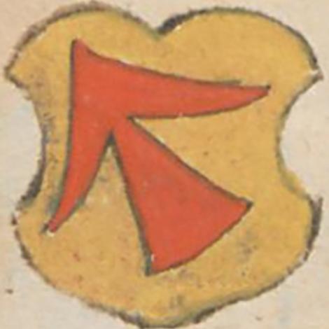 Wappen des Eberhard von Strahlenberg, entnommen aus der Wormser Bischofschronik 