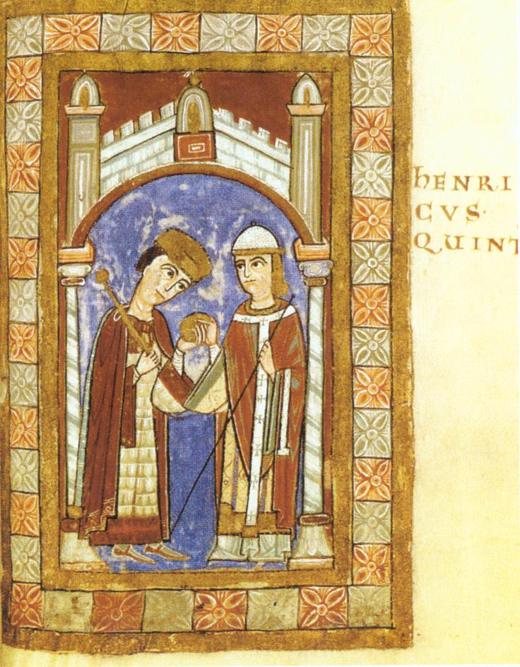Erzbischof_Ruthard_von_Mainz_überreicht_Heinrich_V._die_Sphaira (c) Gemeinfrei