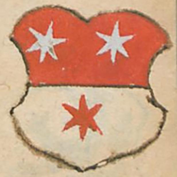 Wappen des Gerlach von Erbach, entnommen aus der Wormser Bischofschronik 