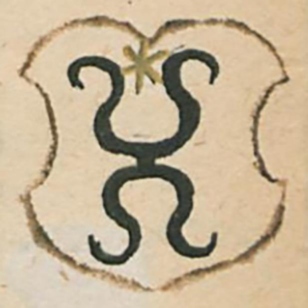 Wappen des Konrad von Dürkheim, entnommen aus der Wormser Bischofschronik 