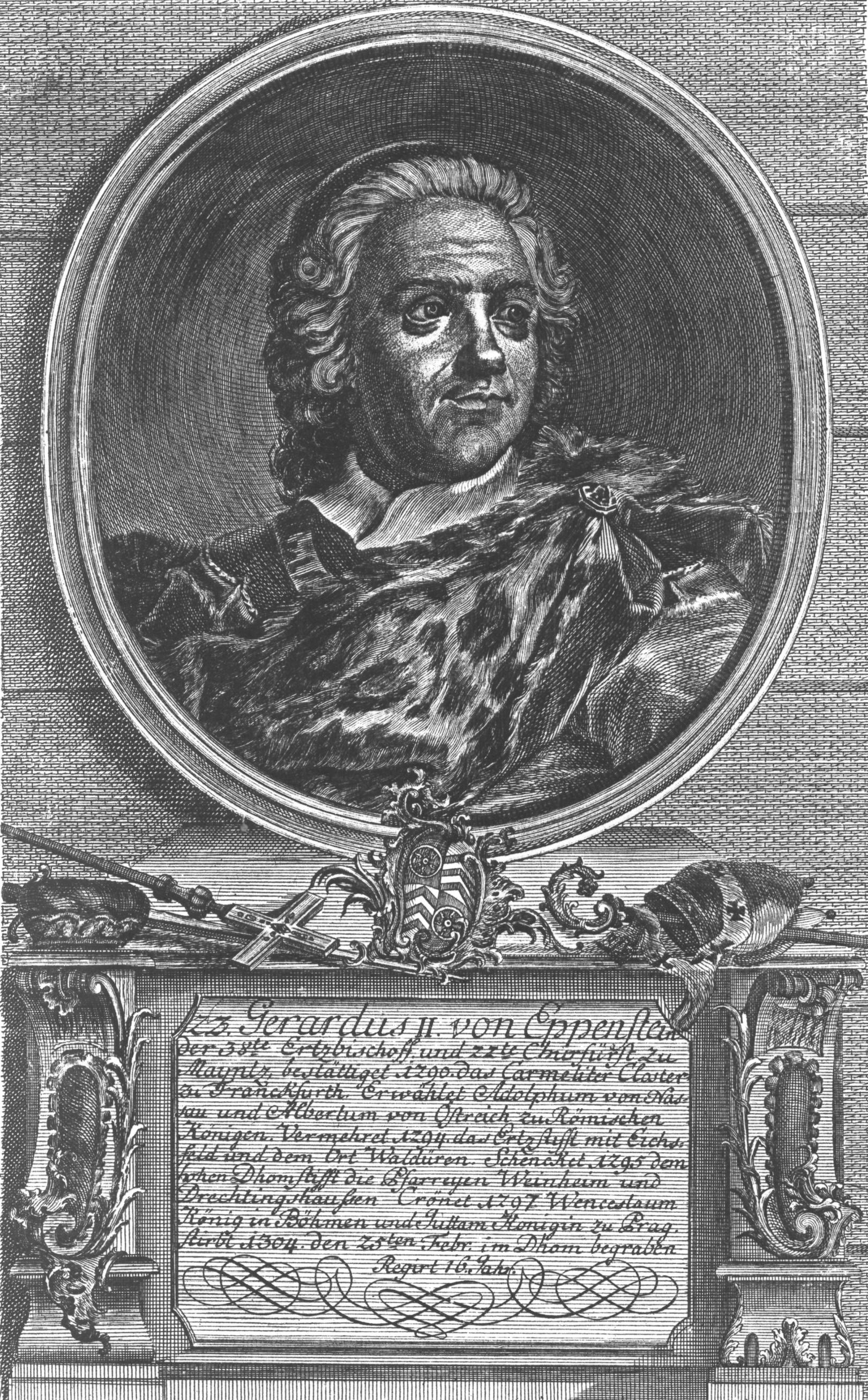 Gerhard II. von Eppstein, gezeichnet von Wilhelm Christian Rücker, ca. 1774 (c) Wilhelm Christian Rücker / IMKG