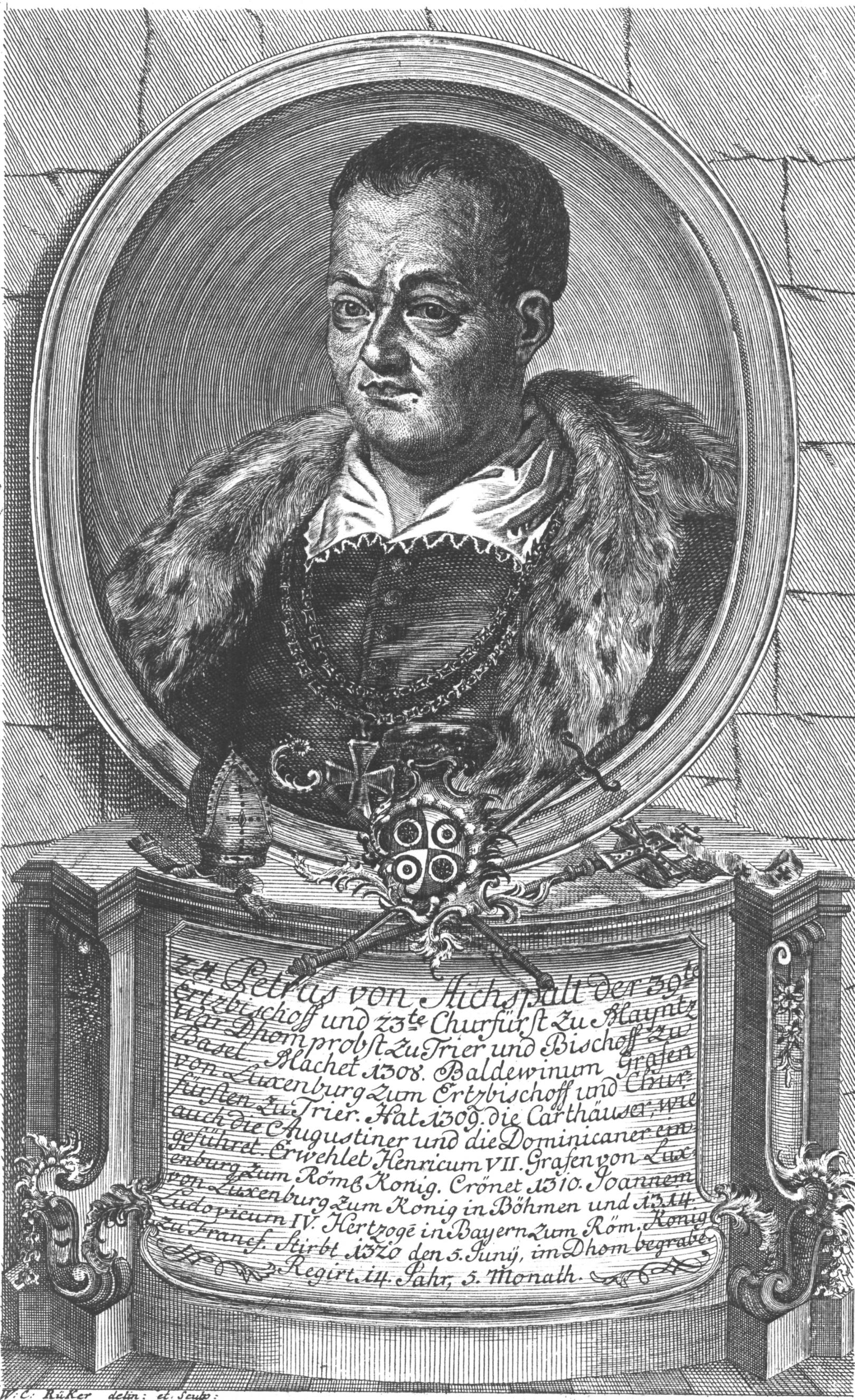 Peter von Aspelt, gezeichnet von Wilhelm Christian Rücker, ca. 1774 (c) Wilhelm Christian Rücker / IMKG