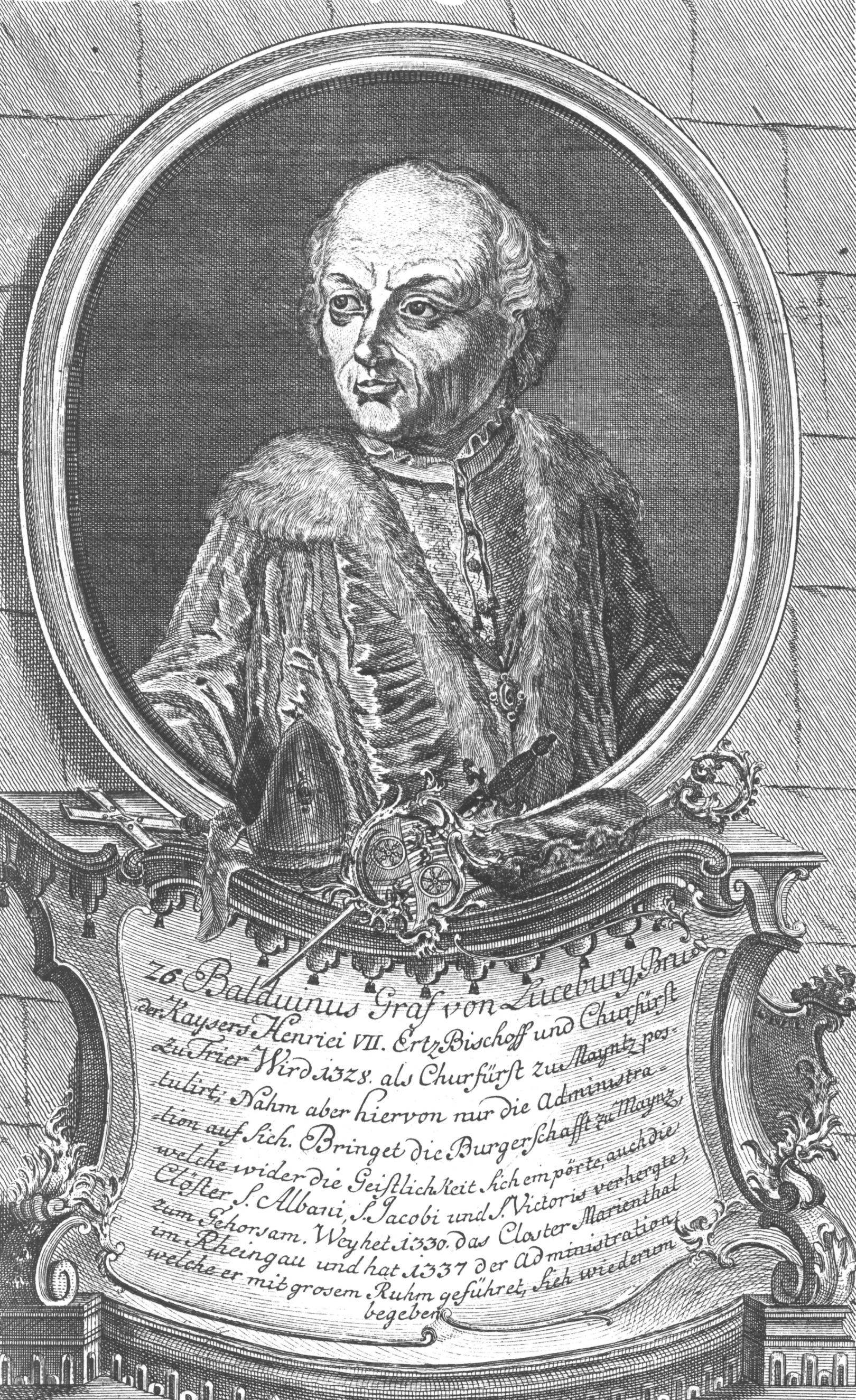 Balduin von Luxemburg, gezeichnet von Wilhelm Christian Rücker, ca. 1774 (c) Wilhelm Christian Rücker / IMKG