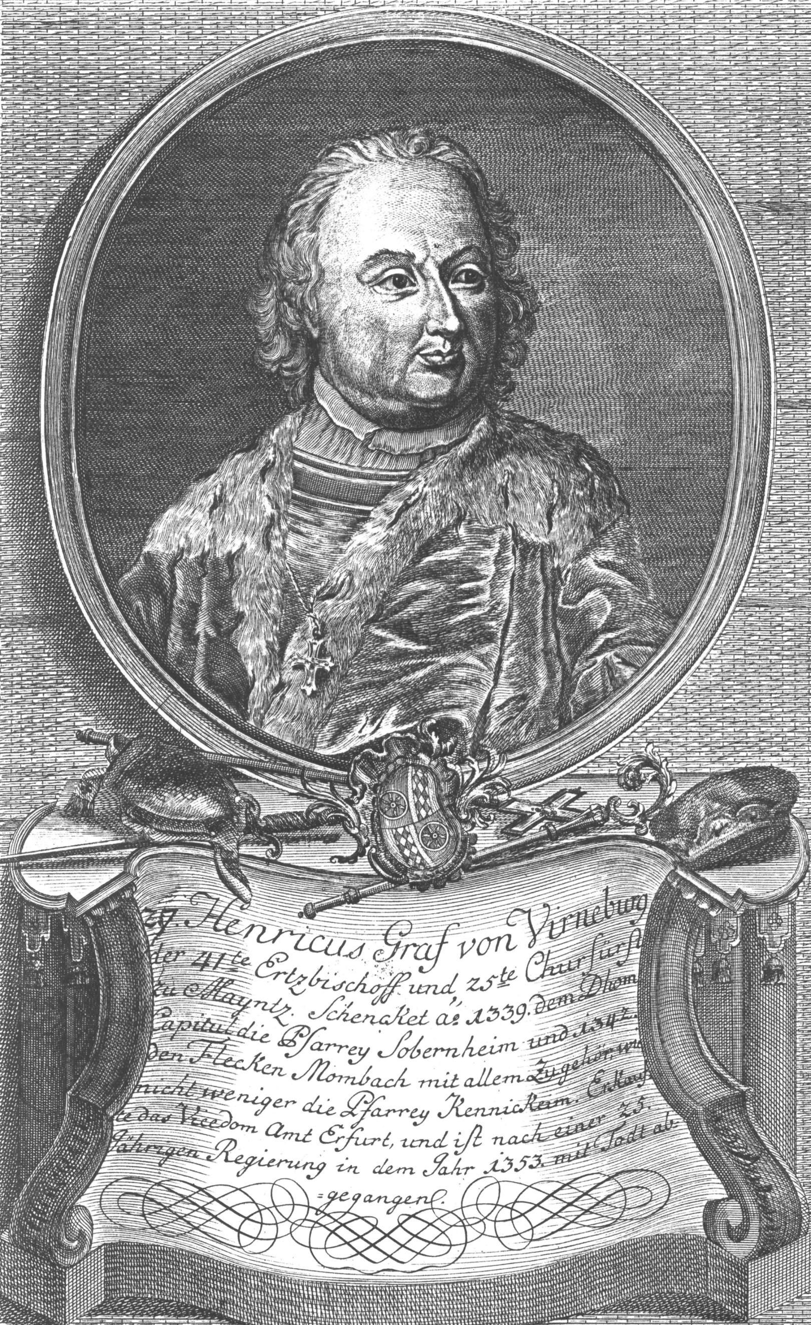 Heinrich (III.) von Virneburg, gezeichnet von Wilhelm Christian Rücker, ca. 1774 (c) Wilhelm Christian Rücker / IMKG