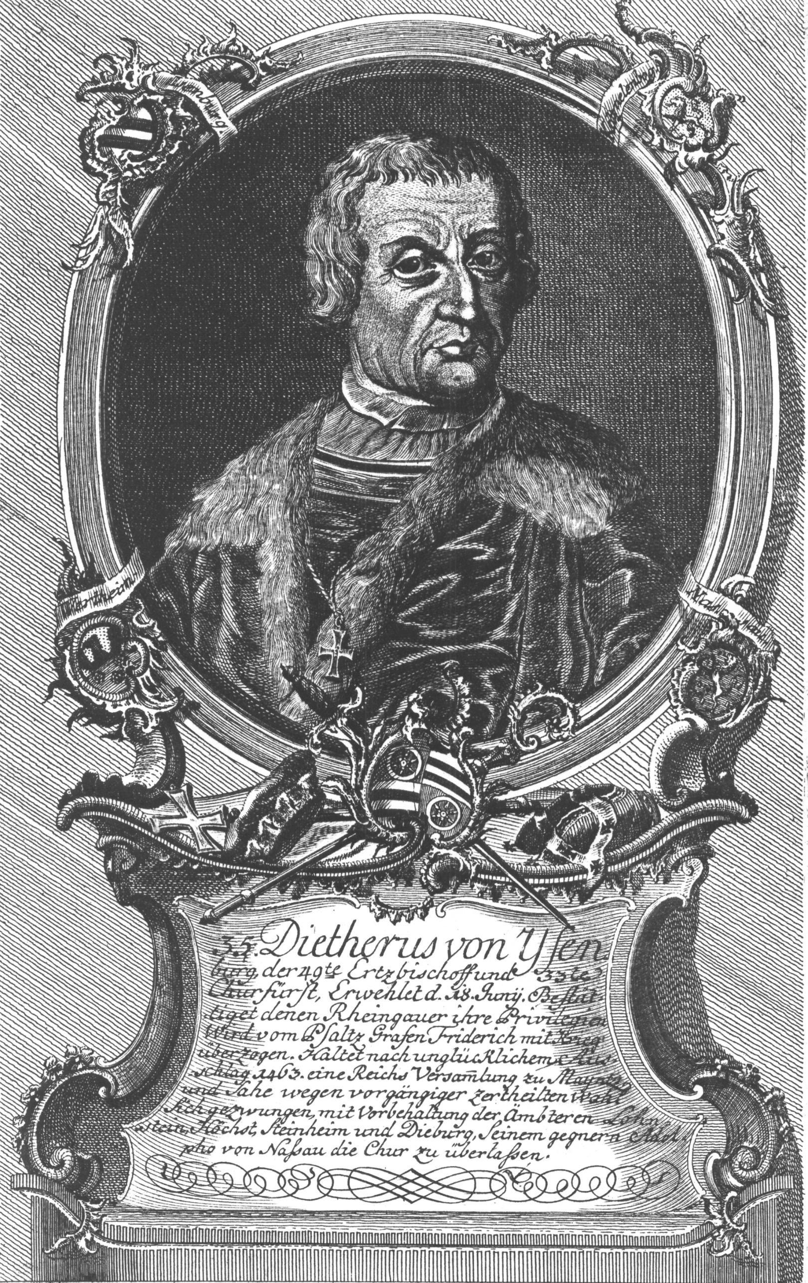 Diether von Isenburg, zur ersten Amtsperiode, gezeichnet von Wilhelm Christian Rücker, ca. 1774 (c) Wilhelm Christian Rücker / IMKG