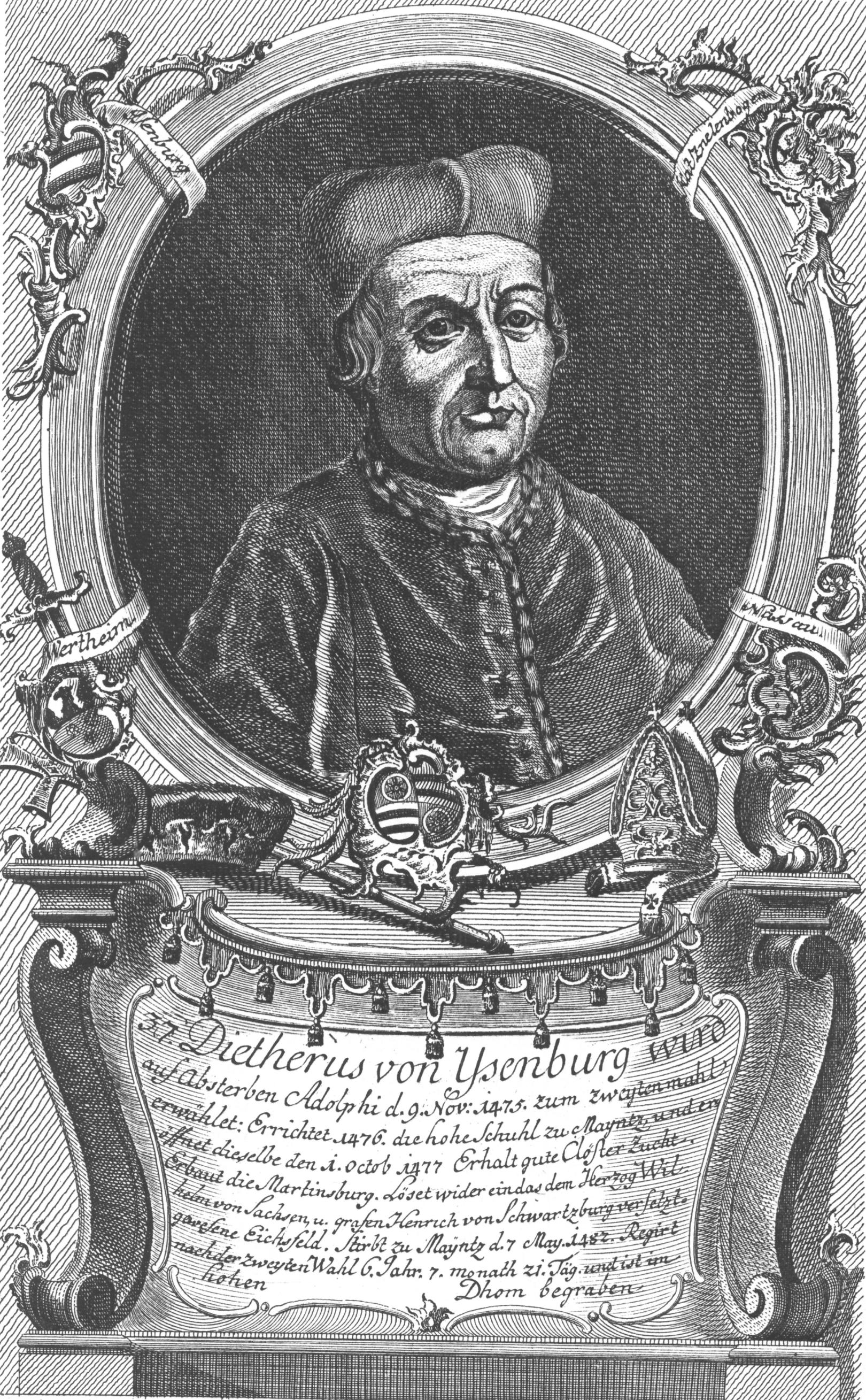 Diether von Isenburg, zur zweiten Amtsperiode, gezeichnet von Wilhelm Christian Rücker, ca. 1774 (c) Wilhelm Christian Rücker / IMKG