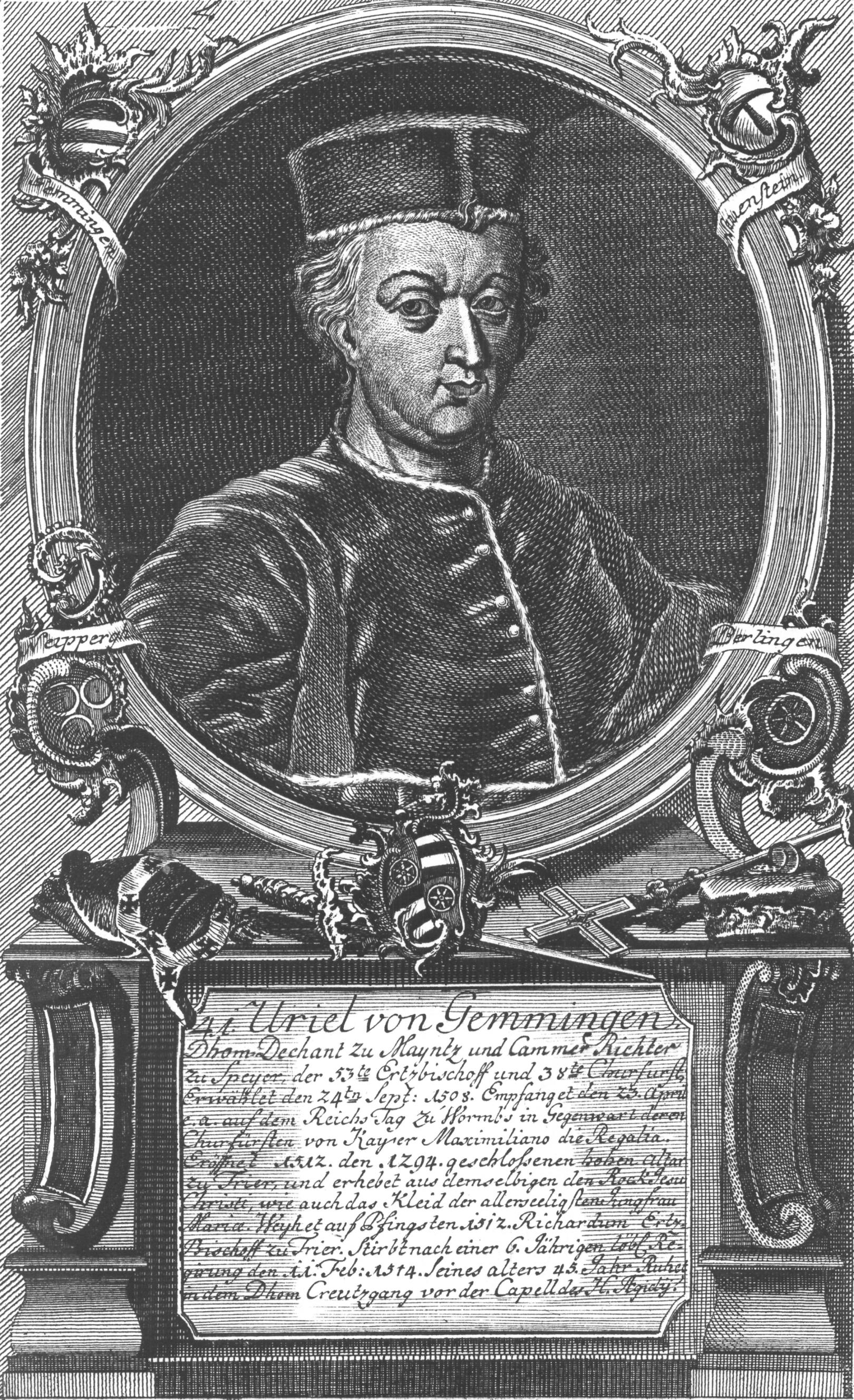 Uriel von Gemmingen, gezeichnet von Wilhelm Christian Rücker, ca. 1774 (c) Wilhelm Christian Rücker / IMKG