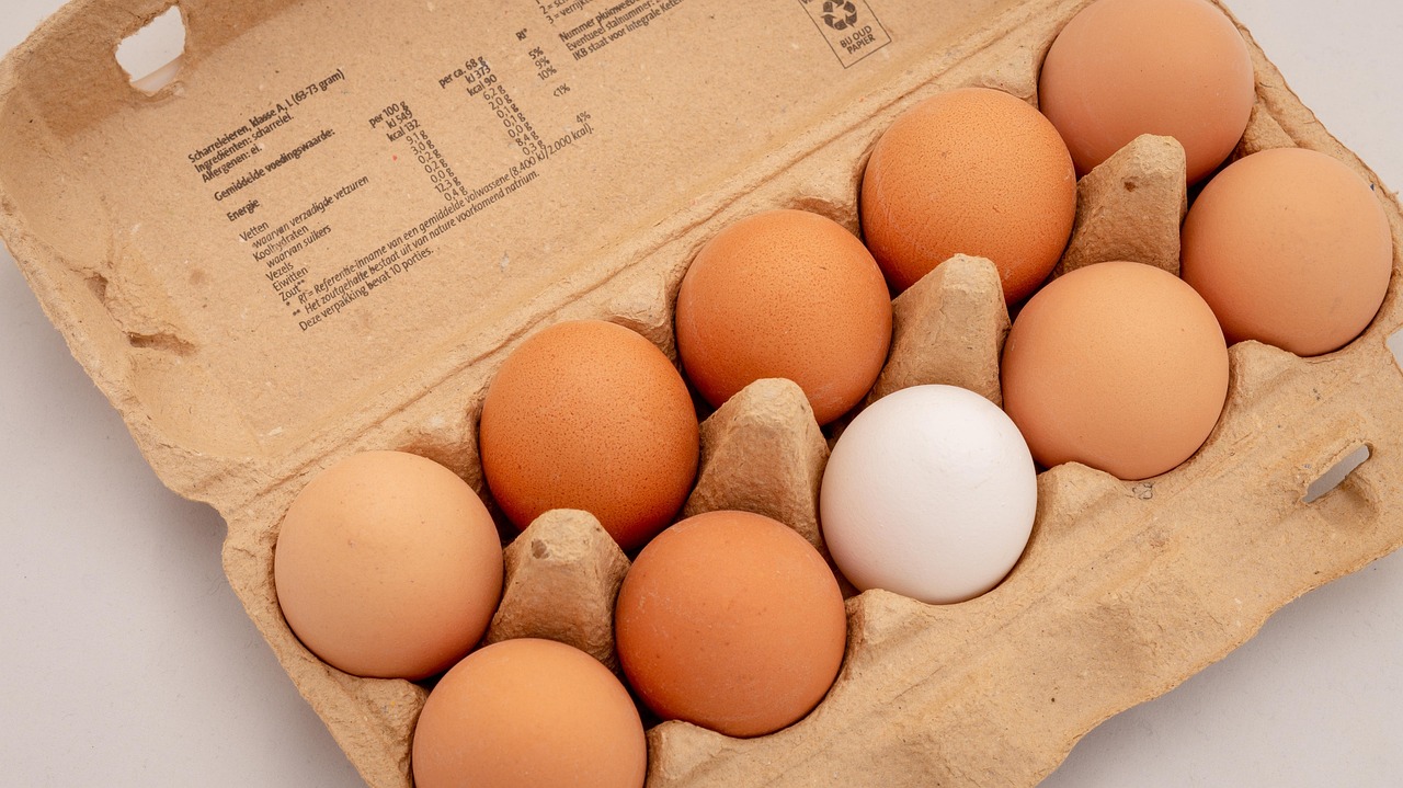Eier braun und weiß