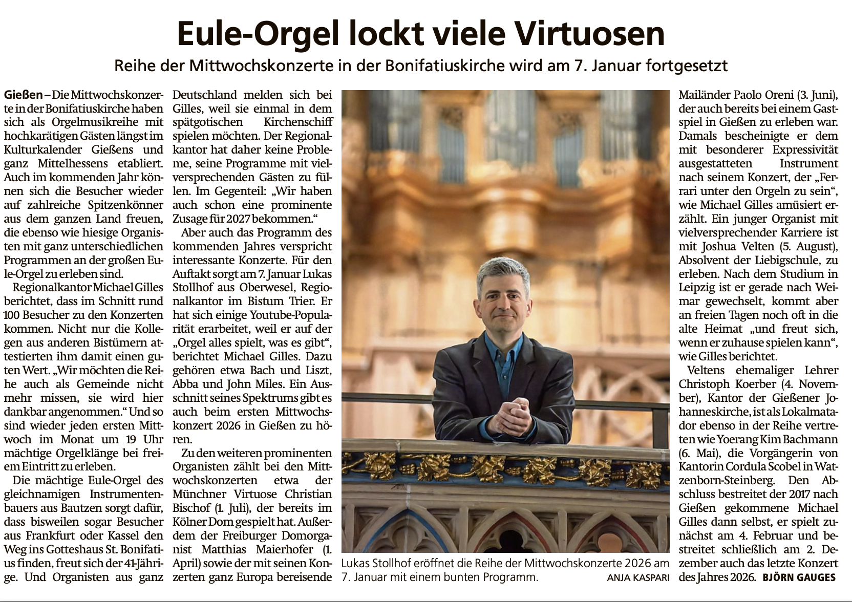 Gießener Anzeiger vom 27.12.2025