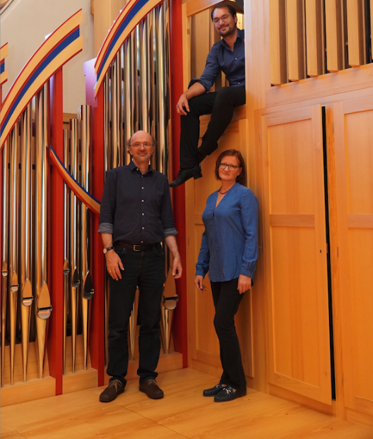 Die drei Gießener Organist:innen Sagorski, Koerber und Gilles