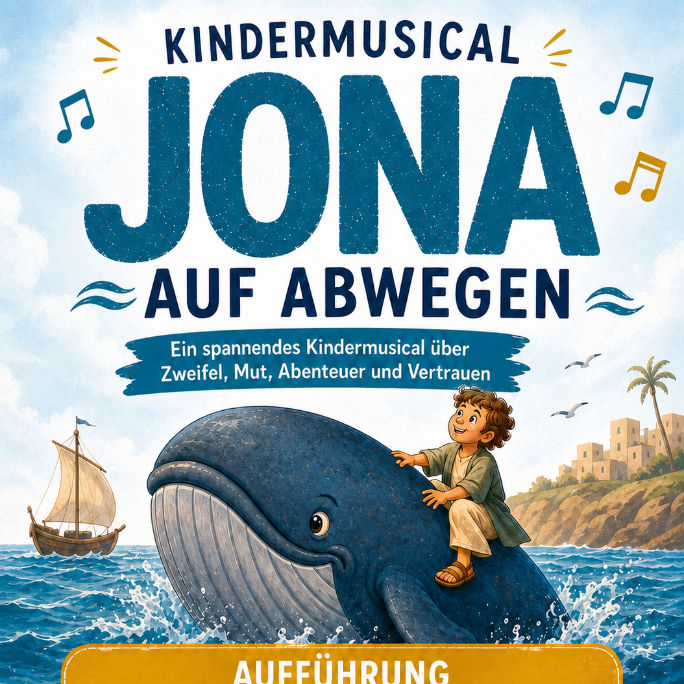 Konzertplakat Kinder-Musical 'Jona auf Abwegen'